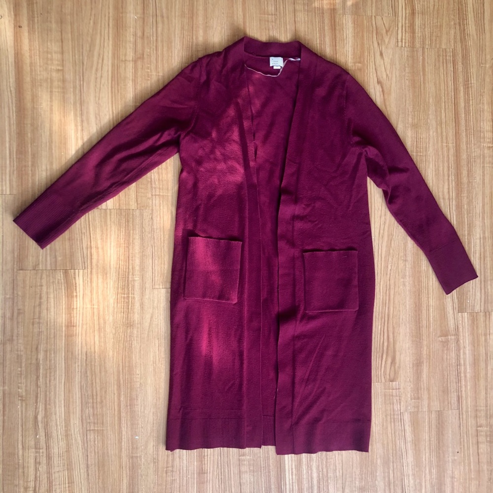 Burgundy Cardigan - Knee Length